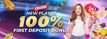 new player 100% first deposit bonus