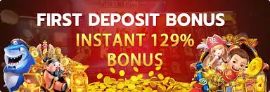 First deposit bonus 129%